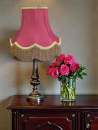 Traditional Fuchsia Pink Fabric Lampshade Handmade For Table & Floor Standard Lamp Bases, Wall Light Fixtures, Ceiling Fittings - thumbnail 1