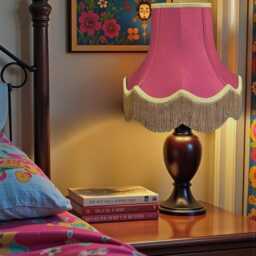 Traditional Fuchsia Pink Fabric Lampshade Handmade For Table & Floor Standard Lamp Bases, Wall Light Fixtures, Ceiling Fittings - thumbnail 2
