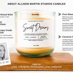 Spicy Fall Scented Beeswax Candle, Wood Wick, Cozy Autumn Decor - thumbnail 2