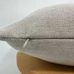 Textured Beige Linen Pillowcase With Terracotta Piping, Cushion Cover - thumbnail 4