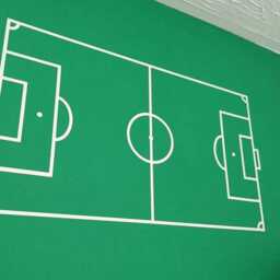 Football Pitch Wall Sticker For Soccer Bedroom, Lover Gift, Bedroom Decor Boys Football Wall Art, Football Pitch - thumbnail 2