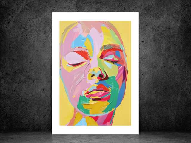 Expressive Looks - Wall Print Art Abstract Printed Painting Face Body Gift Idea Bespoke Poster A5 A4 A3 Framed Unframed - image 1
