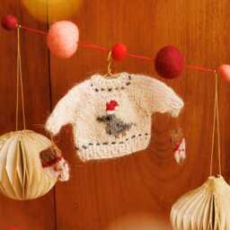 Mini Pigeon Sweater With Mittens Ornament, Hand Knit Cozy Holiday Knitwear Set Charm, Handmade Nyc Christmas Decor