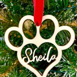Wood Personalised Pet Tree Decoration, Christmas Bauble, Cat Or Dog Memorial Ornament - thumbnail 3