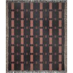 Black & Pink Geometric Psychedelic Woven Cotton Throw Blankets - thumbnail 4