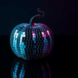 Mirror Tile Disco Pumpkin Sparkly Halloween Mantel Decor - thumbnail 3