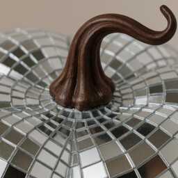 Mirror Tile Disco Pumpkin Sparkly Halloween Mantel Decor - thumbnail 4
