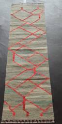 Runner Rug Abstract, Handmade Artisan Afghan Turkish Aztec Natural Sheep Wool Flatweave Kilim 204x61 cm - thumbnail 1