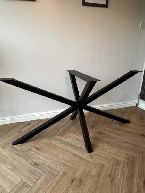 Spider Dining Table Legs - Long Base Black Metal Industrial Criss Cross - image 1