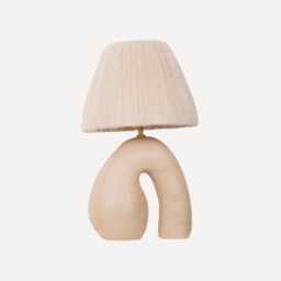 Big Oppos??e in Satin Cream, Handmade Ceramic Table Lamp, Original Design, Unique Statement Lighting - thumbnail 1