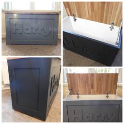 Personalised Toy Box, Wooden Girls, Boys, Storage, Chest, Kids Nursery Furniture, Large Custom, Bespoke - thumbnail 2
