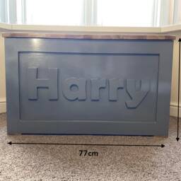 Personalised Toy Box, Wooden Girls, Boys, Storage, Chest, Kids Nursery Furniture, Large Custom, Bespoke - thumbnail 3