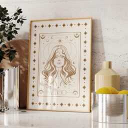 Virgo Zodiac Aesthetic Wall Art, Trendy Print, Astrology Decor, Celestial Star Sign Poster, Spiritual Gift For Her - thumbnail 2