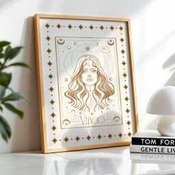 Virgo Zodiac Aesthetic Wall Art, Trendy Print, Astrology Decor, Celestial Star Sign Poster, Spiritual Gift For Her - thumbnail 3