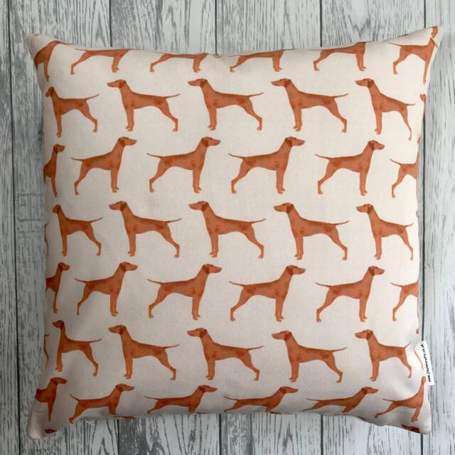 Hungarian Vizsla Dog Print Cream Cushion Cover - Lover Gift, Home Decor, Pillow Cover, Home & Living, Decorative Pillow, 38x38cms - image 1