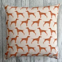 Hungarian Vizsla Dog Print Cream Cushion Cover - Lover Gift, Home Decor, Pillow Cover, Home & Living, Decorative Pillow, 38x38cms - thumbnail 1