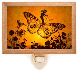 Butterfly Fairy Handmade Mica Night Light - Soft Glow Plug-In Lighting For Home Whimsical