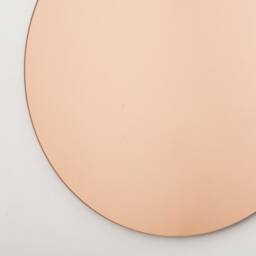 Rose Gold Tinted Contemporary Round Frameless Mirror, Minimalist Mirror - thumbnail 4