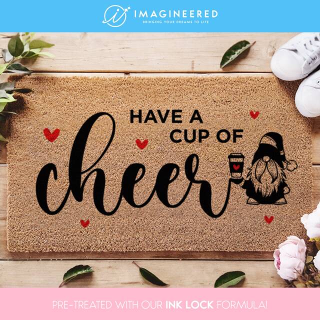 Have A Cup Of Cheer Mat - Funny Gnome Doormat Christmas Gifts Gift For Her Mum Mom Cute - image 1