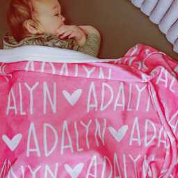 Personalized Name Blanket, Custom Baby Girl Gift Kids Christmas - thumbnail 2