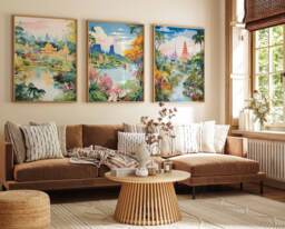 Set Of 3 Thailand Poster Set, Vintage Bangkok Floral Prints, Indigenous Art, Folk Art Poster, Tropical Wall Art, Print, A1/A2/A3/A4 - thumbnail 1