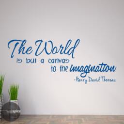Henry David Thoreau The World Is But A Canvas To Imagination Vinyl Wall Decal Sticker - thumbnail 1