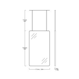 Quadris??? Modern Ceiling Hanging Suspended Rectangular Mirror With Brushed Brass Frame - thumbnail 4