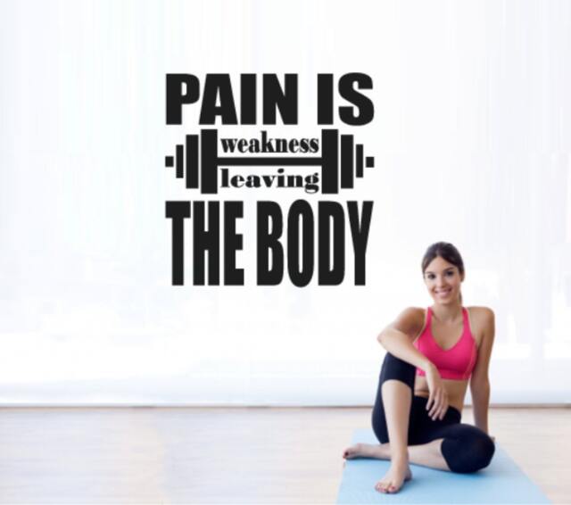 Pain Is Weakness Leaving The Body - Gym Wall Decal Motivational Inspirational Fitness -Inspiring Decor - image 1