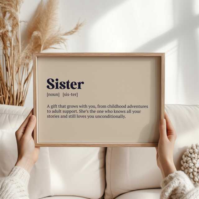 Sister Gift Definition Print - Christmas Present For Thoughtful Wall Art Sister's Room Unique Holiday Idea Fun - image 1