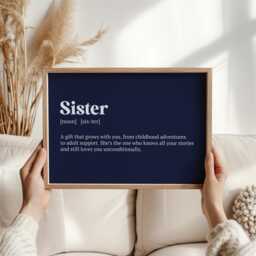 Sister Gift Definition Print - Christmas Present For Thoughtful Wall Art Sister's Room Unique Holiday Idea Fun - thumbnail 3