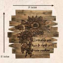 Large Sunflower Wall Art, Boho Hanging, Create Your Own Sunshine, Natural Wood Hanging - thumbnail 2