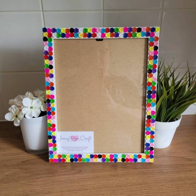 Colourful Recycled Acrylic Button Photo Frame 8 X 10 Inches - image 1