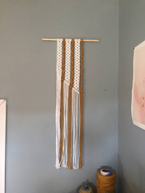"Macrame Wall Hanging - Home Decor Fiber Art Interior Design Bohemian Weaving Modern ""Dominique" - image 1