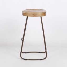 Vintage Rustic Iron Wooden Top Kitchen Bar Stool Metal Industrial Tractor Seat - thumbnail 4