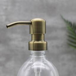 Refillable Plastic Dispenser Bottle Brass Pump, Waterproof Label - 500Ml - thumbnail 4