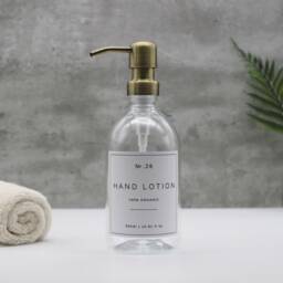 Refillable Plastic Dispenser Bottle Brass Pump, Waterproof Label - 500Ml - thumbnail 2
