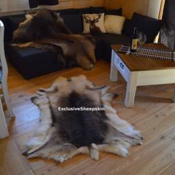 Giant Reindeer Rug Decorative Hide Of Scandinavian Reindeer, Caribou Hide, Size Xxl, Schaffell, Hygge - thumbnail 3