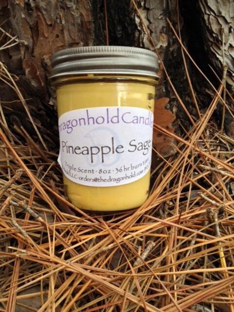 Pineapple Sage 8Oz Hand Poured Candle, Soy-Paraffin, Triple Scented
