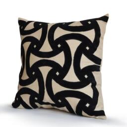 Black Pillow Covers, Gray Pillow, Velvet Cover, Beige Geometric Linen Throw Mother's Day Gift - thumbnail 3