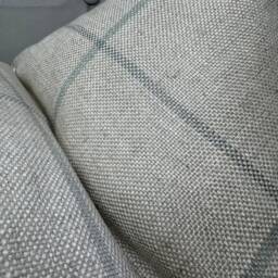 Highland Tartan Check Cushion Cover, - Pillow Double Sided, Modern Countryside Home Decor , Natural Duck Egg - thumbnail 2