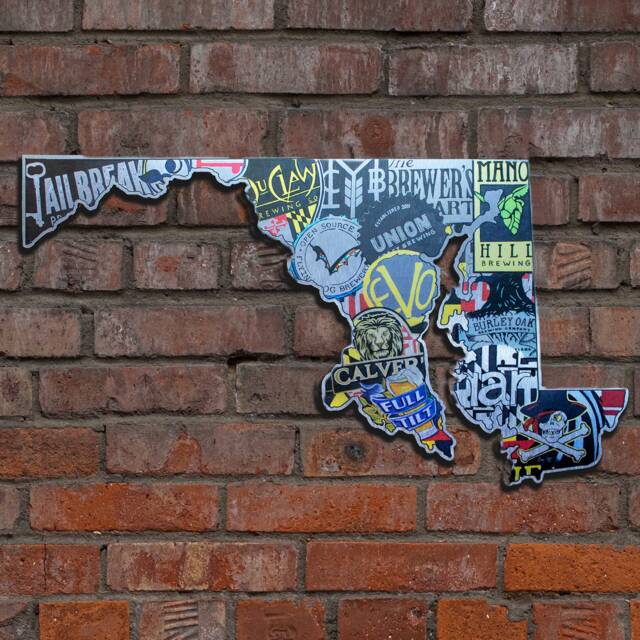Maryland, We've Got Crafts - Maryland Craft Beer Signs Map, Bonus Room, Game Wall Art, Decor, Bar Man Cave - image 1