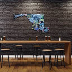 Maryland, We've Got Crafts - Maryland Craft Beer Signs Map, Bonus Room, Game Wall Art, Decor, Bar Man Cave - thumbnail 3