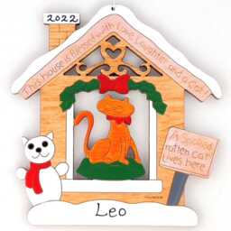 Personalized Spoiled Cat Christmas Ornament-Wood, Hand Painted, Laser Cut - thumbnail 2