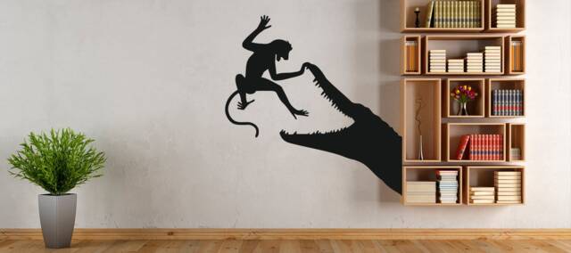 Monkey & Crocodile Vinyl Wall Decal African Wildlife Decor 1332 - image 1