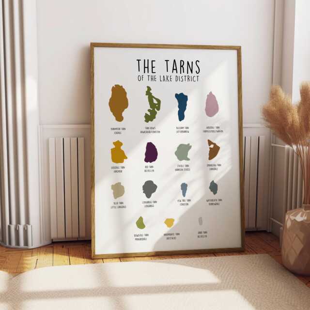 Lake District Art Print Hand-Illustrated Tarns Landscape On Fine Paper - image 1