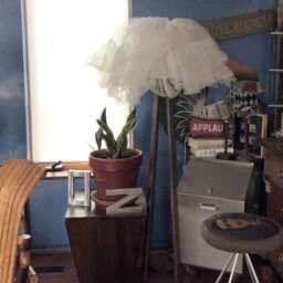Ethereal Handmade White Poofy Ballerina Cloud Raw Tutu Lampshade Cover - thumbnail 2