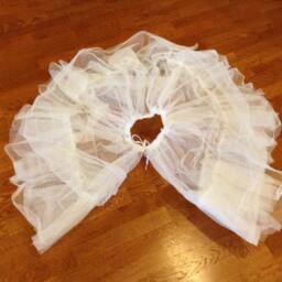 Ethereal Handmade White Poofy Ballerina Cloud Raw Tutu Lampshade Cover - thumbnail 4