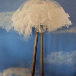 Ethereal Handmade White Poofy Ballerina Cloud Raw Tutu Lampshade Cover - thumbnail 3