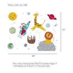 Large Galaxy Wall Mural For Kids Room, Solar System, Happy Planets, Toddler Space Decor - thumbnail 3