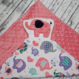 Elephant Lovey, Blanket, Minky Blanket, Lovey Personalized Baby New Gift - thumbnail 3